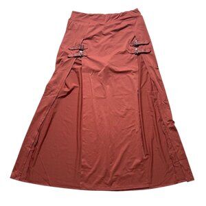 Halara High Waisted Decorative Buckle Split 2-in-1 Maxi Casual Skirt Sz Medium R